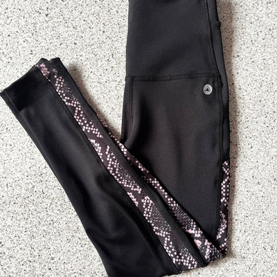 Saldo - Leggings Stella negras/pink python