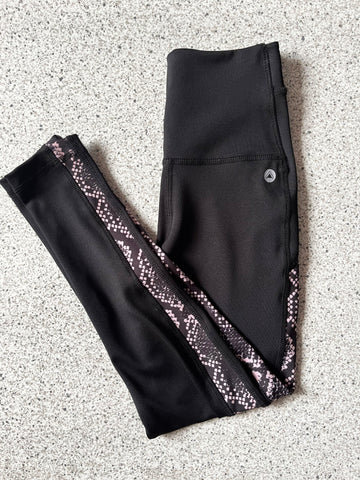 Saldo - Leggings Stella negras/pink python